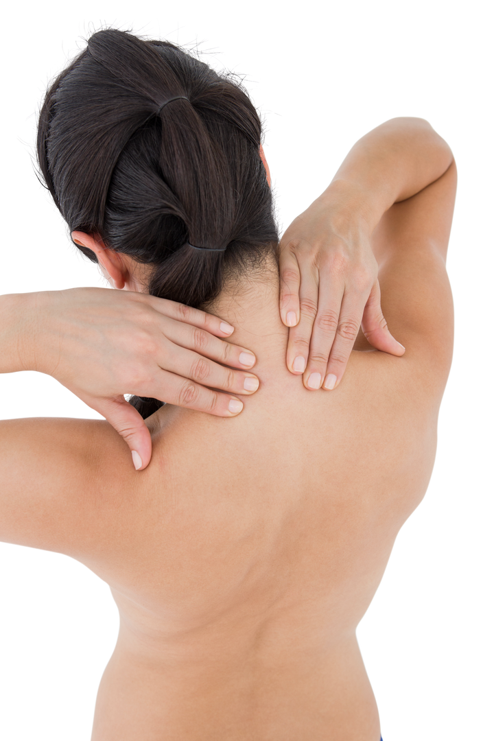 Transparent Woman Massaging Neck For Pain Relief - Download Free Stock Images Pikwizard.com