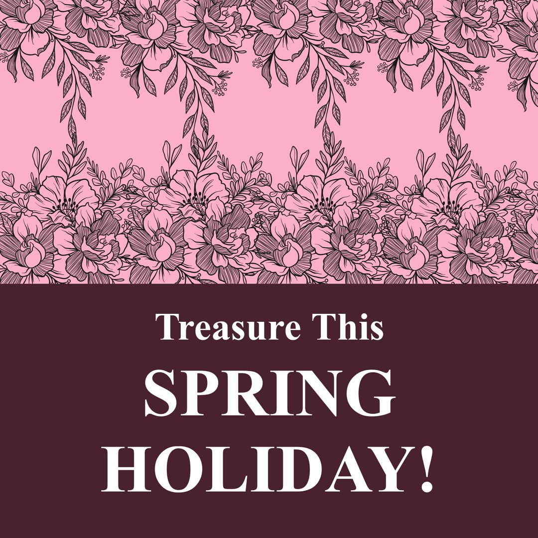 Spring Holiday Greeting with Floral Decoration