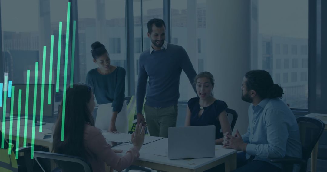 Diverse Business Team Discussing Financial Data Analytics