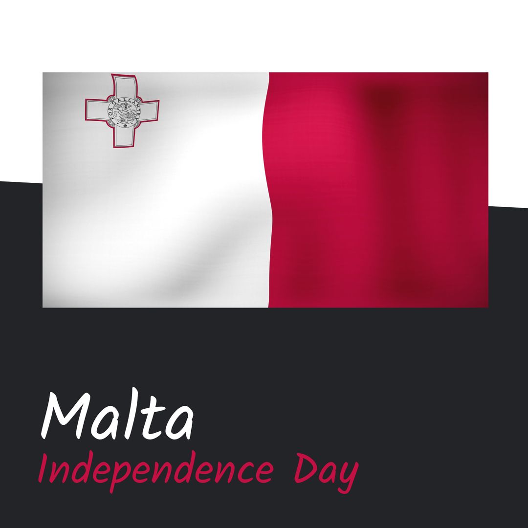 Malta Independence Day Banner with Flag and Text Graphic
