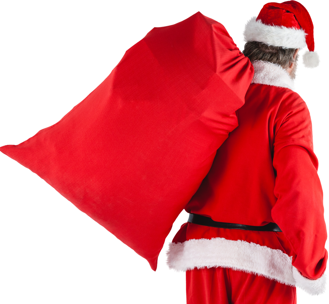 Transparent Santa Claus Carrying Red Bag Full of Gifts - Download Free Stock Images Pikwizard.com