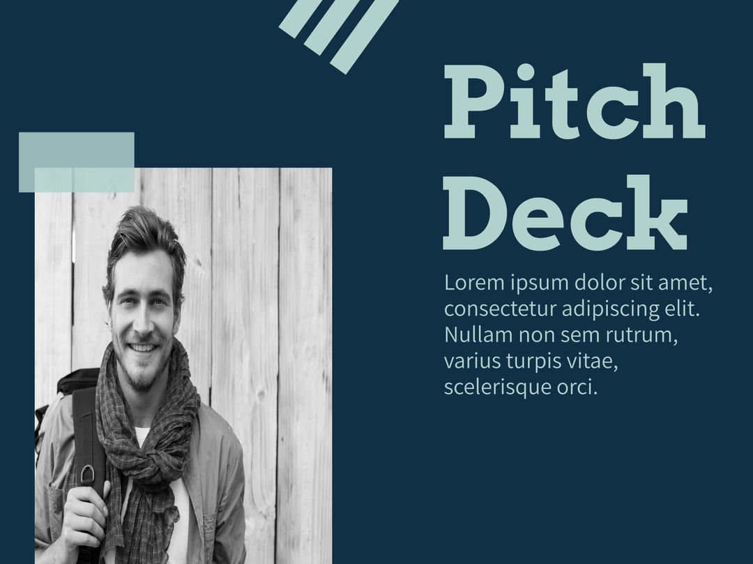 Professional Pitch Deck Template with Confident Individual