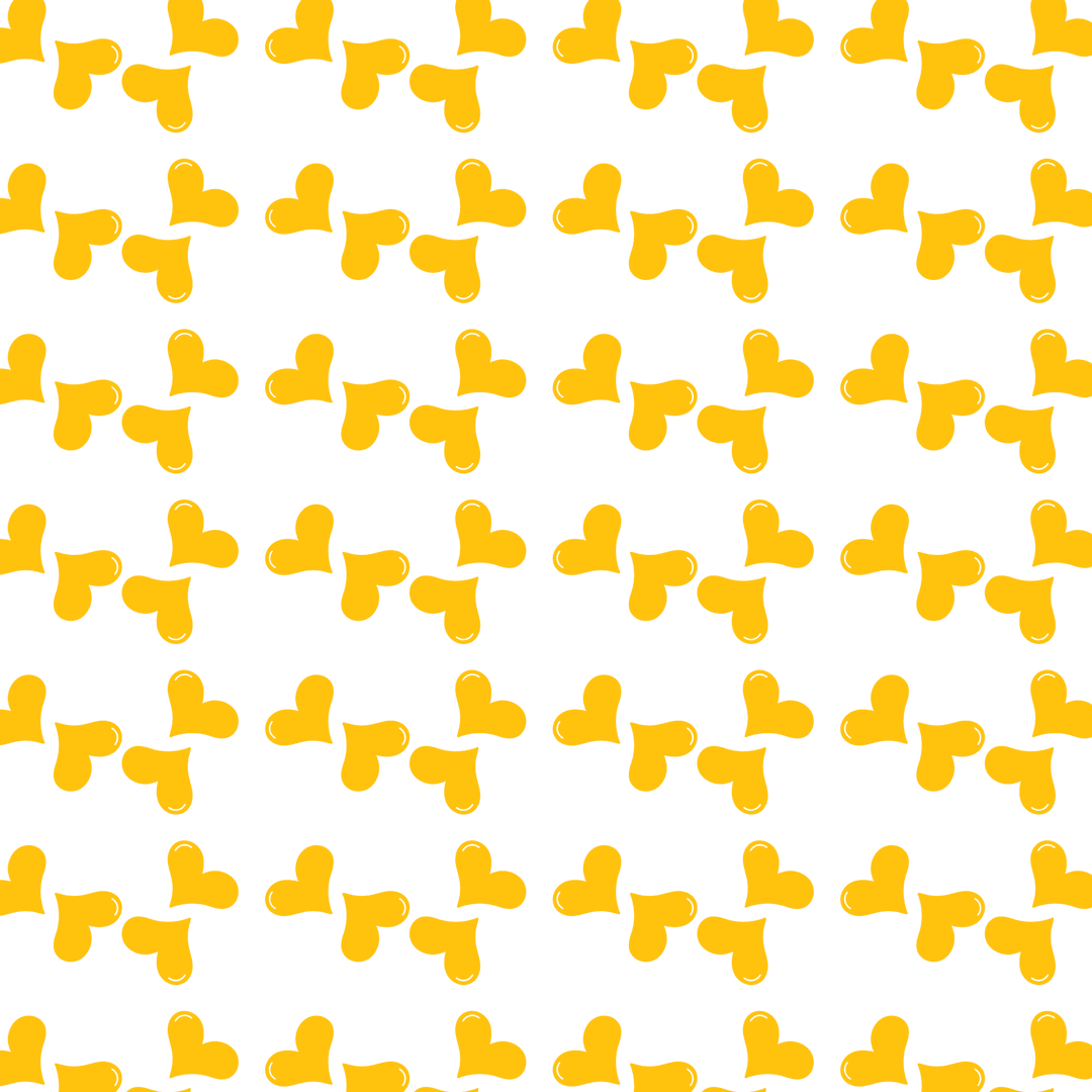 Seamless Yellow Pattern with Artistic Shapes on Transparent Background
