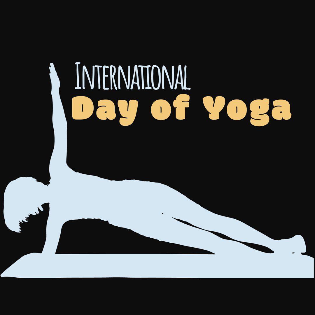 International Day of Yoga Plank Pose Silhouette