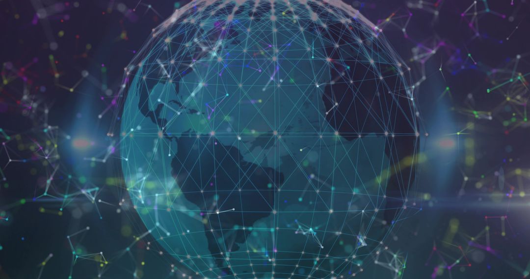Futuristic Digital Earth Globe Connecting with Global Data Network