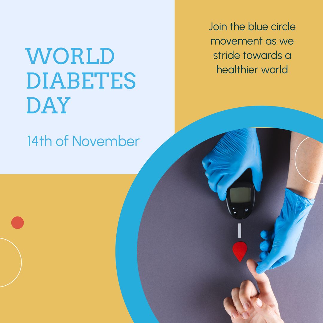 World Diabetes Day Awareness Design Featuring Blood Sugar Test - Download Free Stock Templates Pikwizard.com