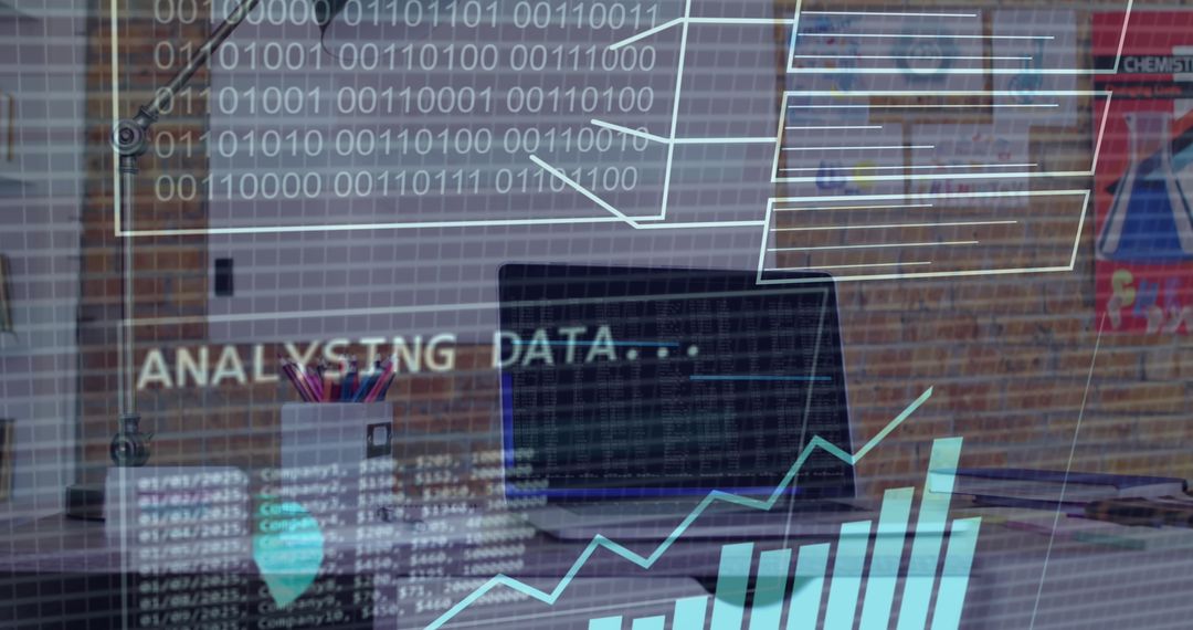 Binary Code and Financial Data on Transparent Screen - Free Images, Stock Photos and Pictures on Pikwizard.com