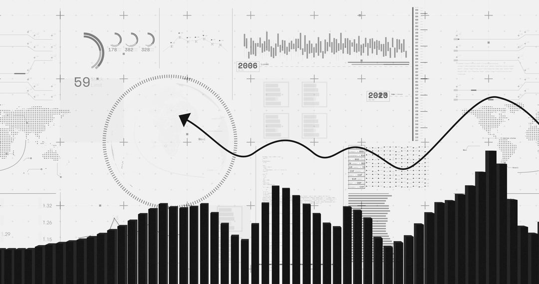 Global Financial Data and Analytics Concept with Rising Arrow