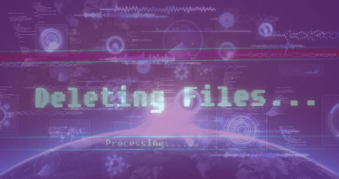 digital interface showing file deletion process - Free Images, Stock Photos and Pictures on Pikwizard.com