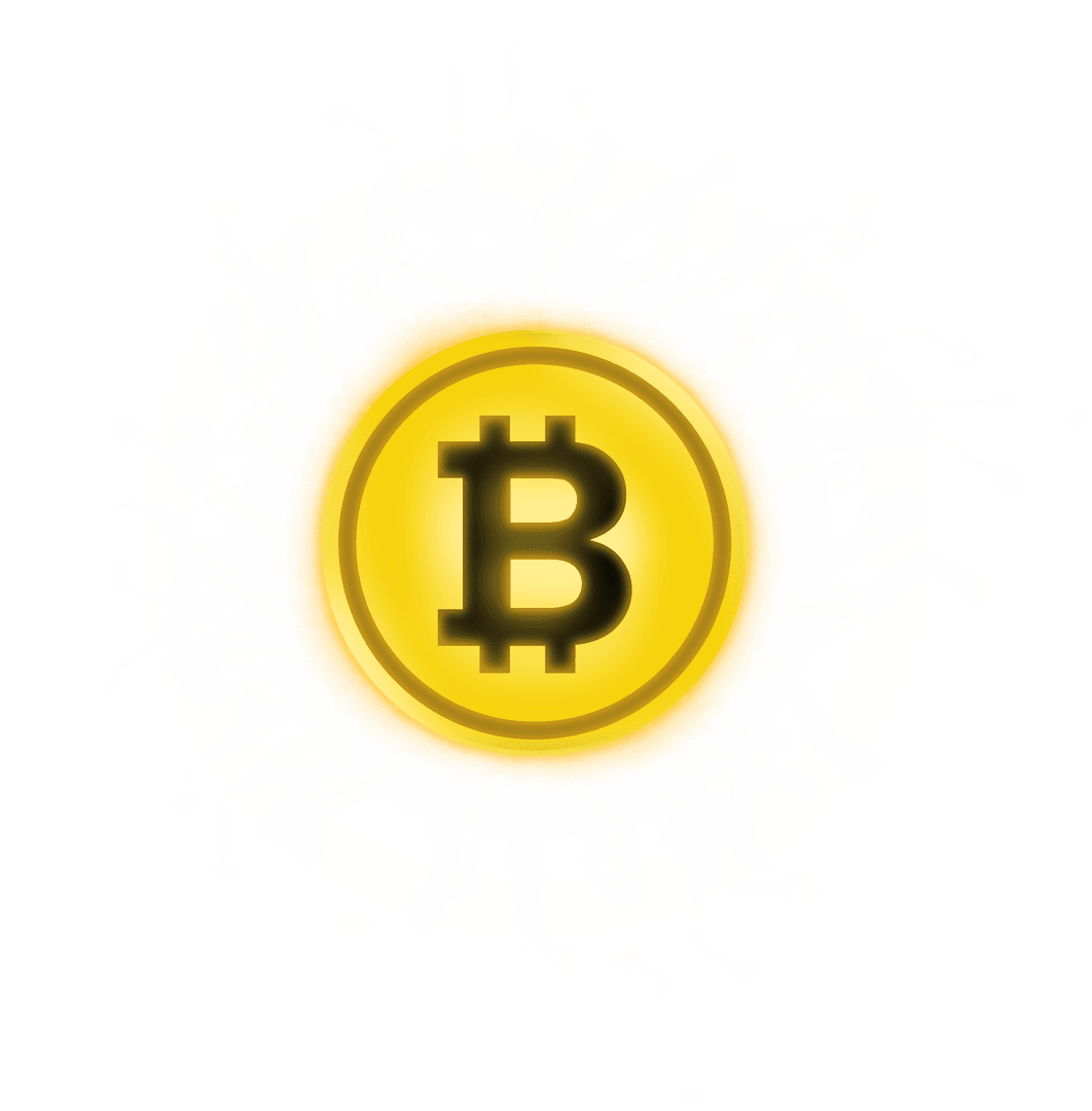 Transparent Bitcoin Symbol With Energetic Digital Burst