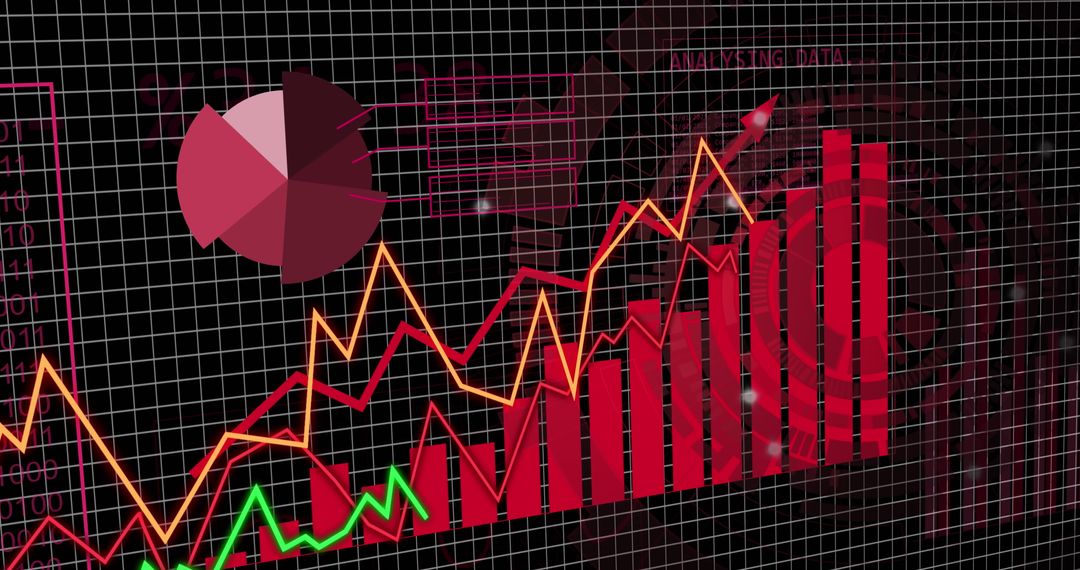 Visualizing Financial Trends on Digital Grid Background