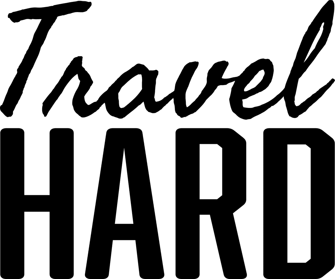 Travel Hard Text Illustration with Transparent Background