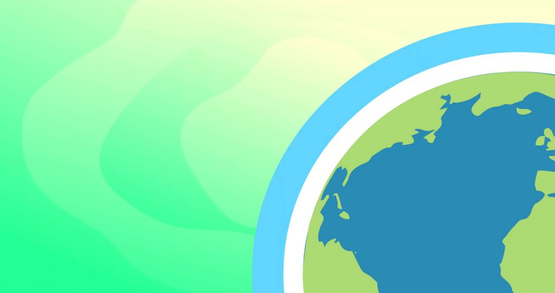 Abstract Globe Illustration with Green Gradient Background