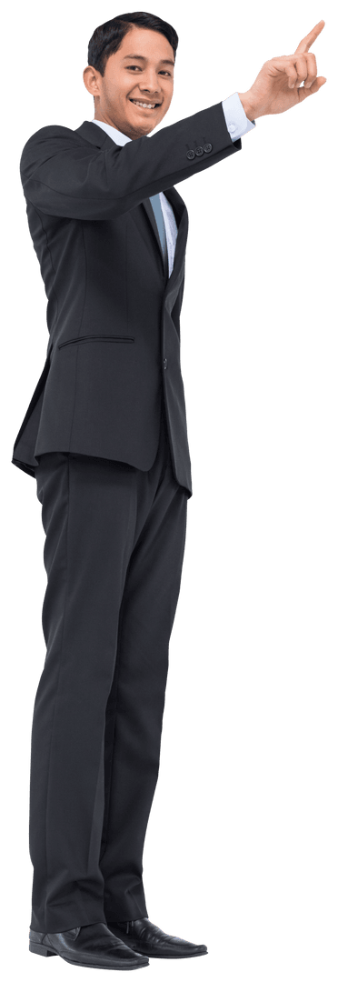 Transparent Photo of Businessman Pointing Forward