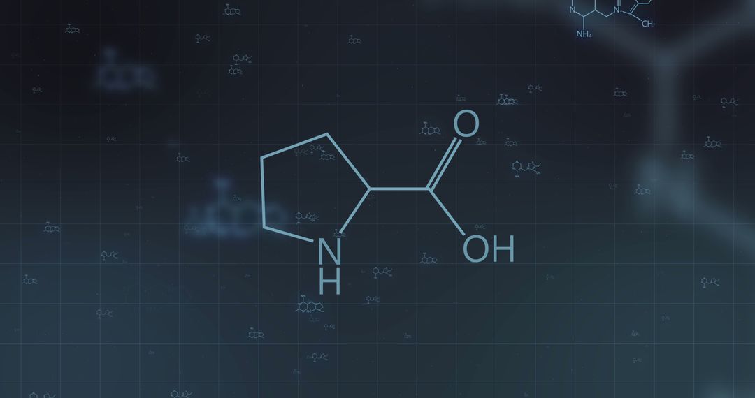 Chemical Structure Diagrams on Dark Technology Background