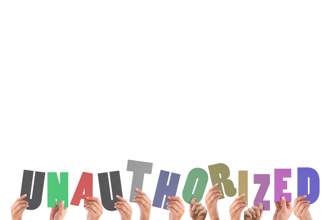 Hands Holding Unauthorized Keep Out Text Image Transparent