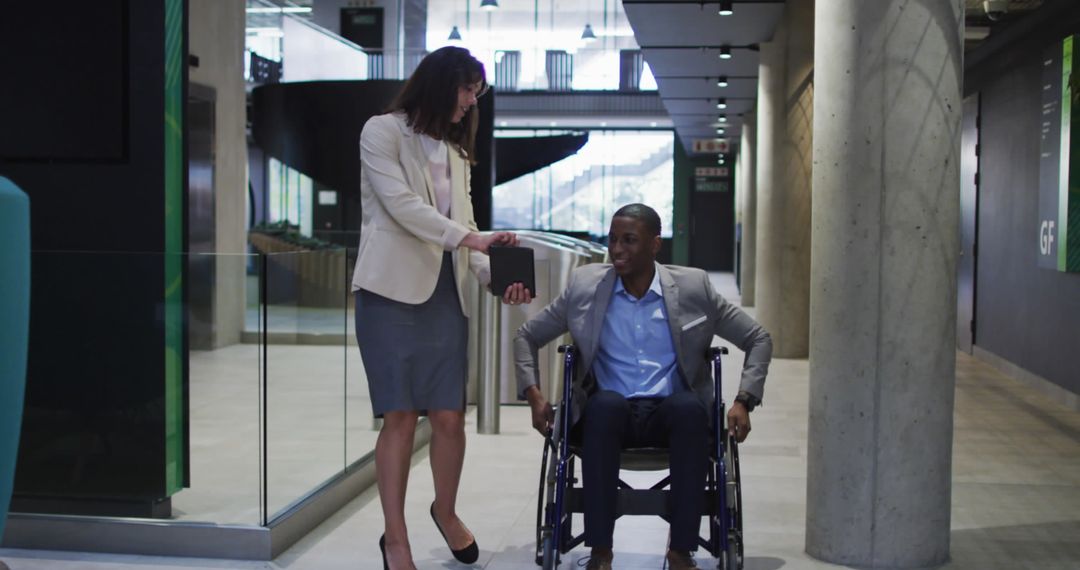 Diverse Colleagues Collaborating in Modern Office