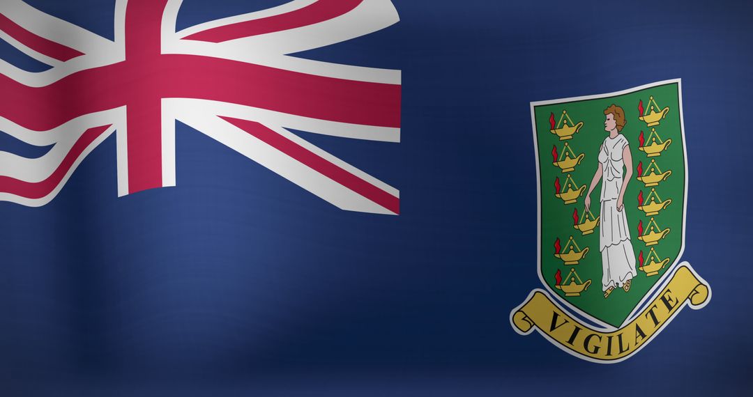 Waving Flag of the British Virgin Islands Representing Patriotism
