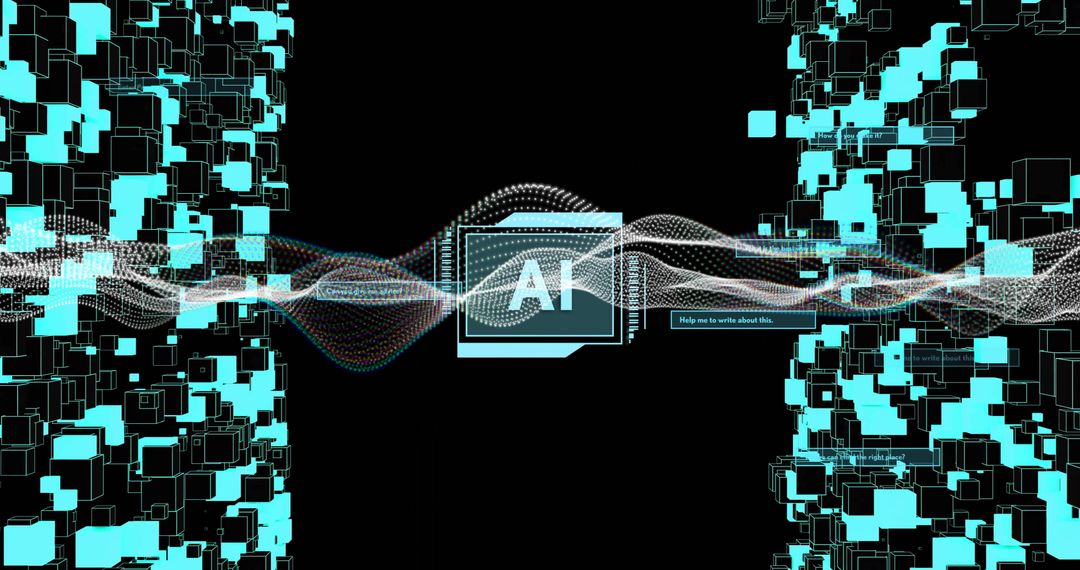 Futuristic AI Concept with Digital Wave