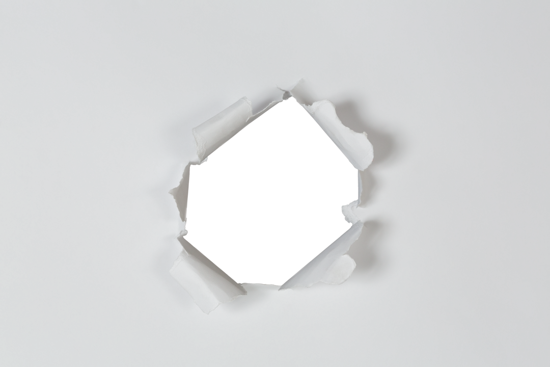 Large Torn Transparent Hole in White Paper Background - Download Free Stock Images Pikwizard.com