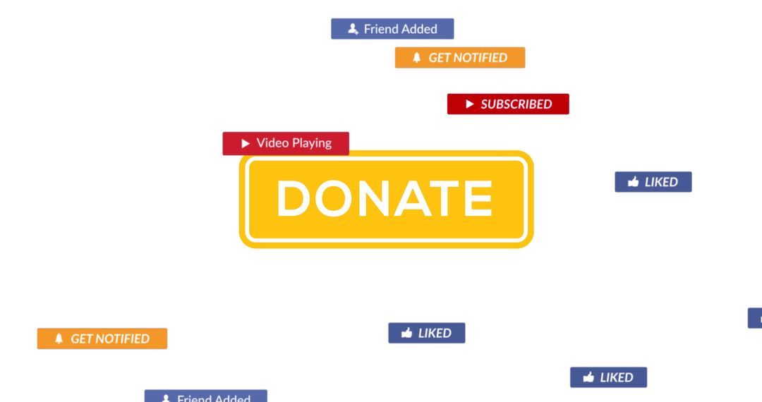 Social Media Engagement Elements and Donation Prompt Concept