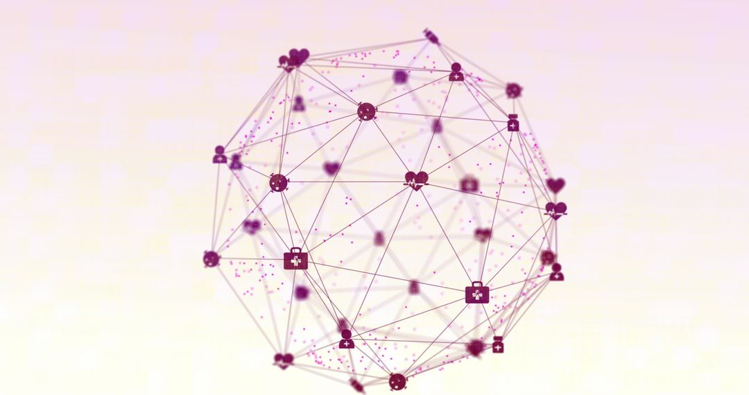 Abstract Global Digital Networking with Heart and User Icons
