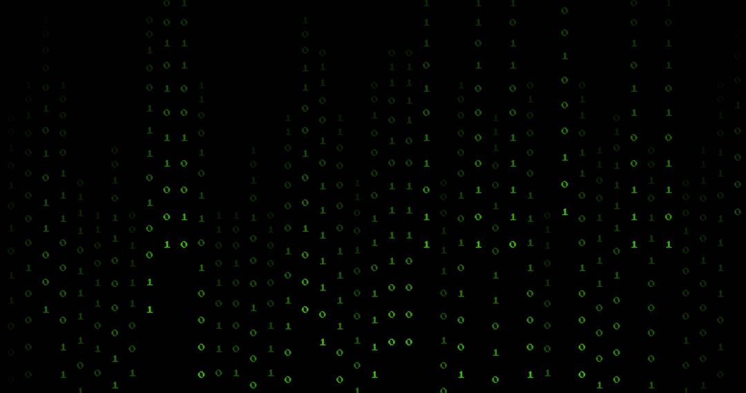Green Binary Code on Black Background