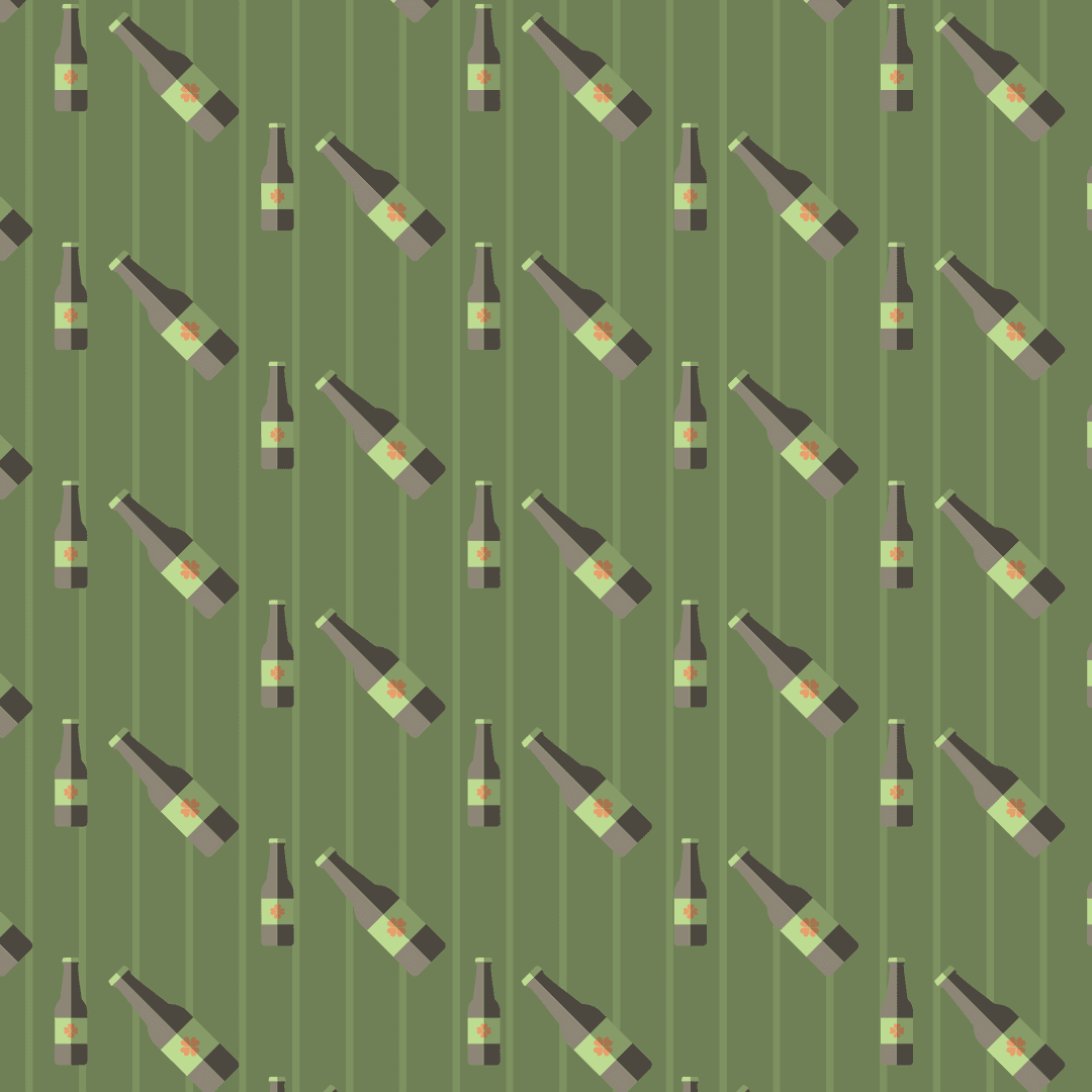 Seamless Beer Bottles Pattern with Transparent Background