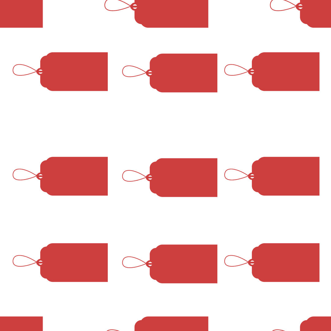 Pattern of Red Gift Labels on Transparent Background for Versatile Design Use