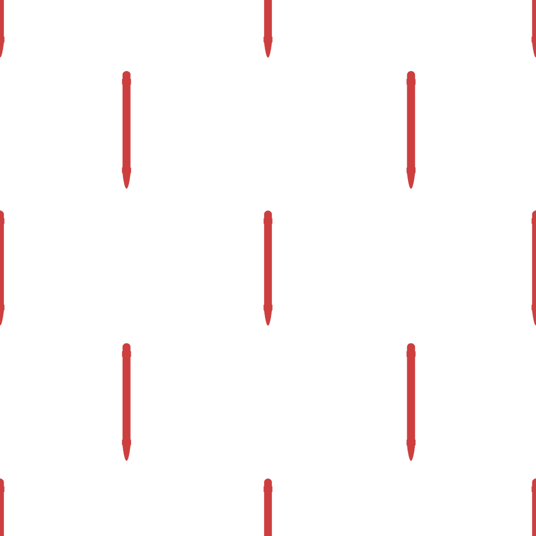 Seamless Red Pencil Pattern on Transparent Background