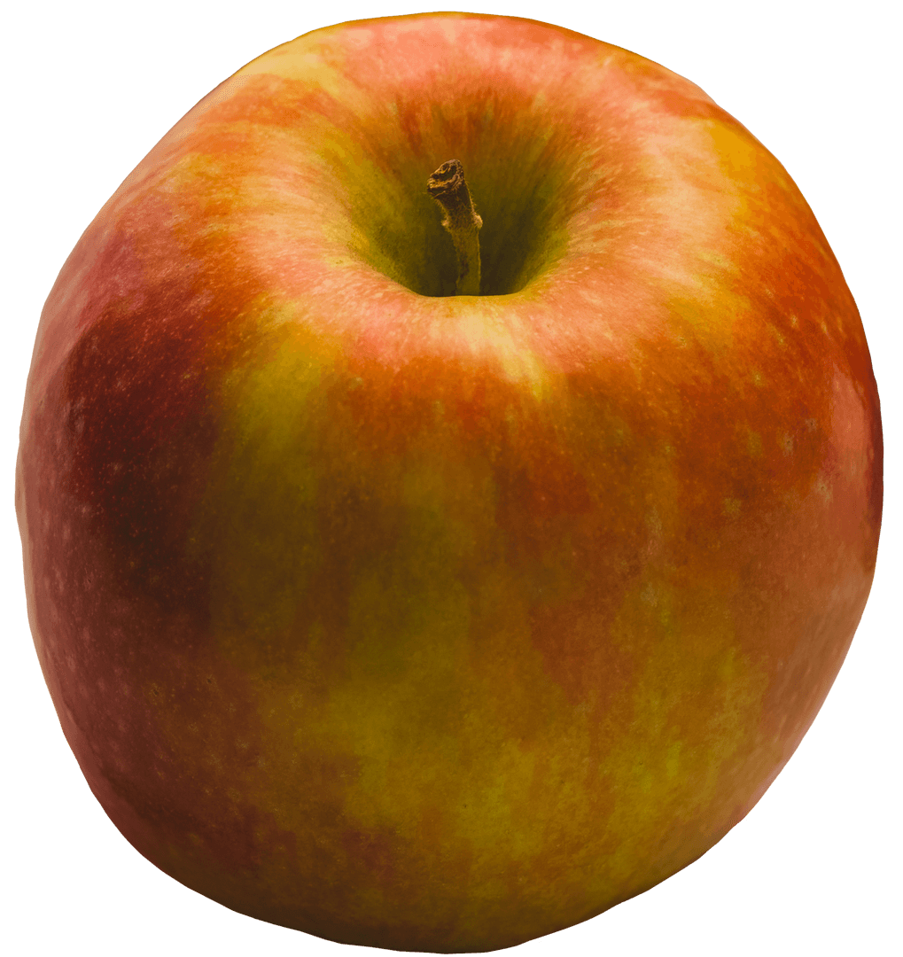 Transparent Fresh Apple Close-Up on White Background