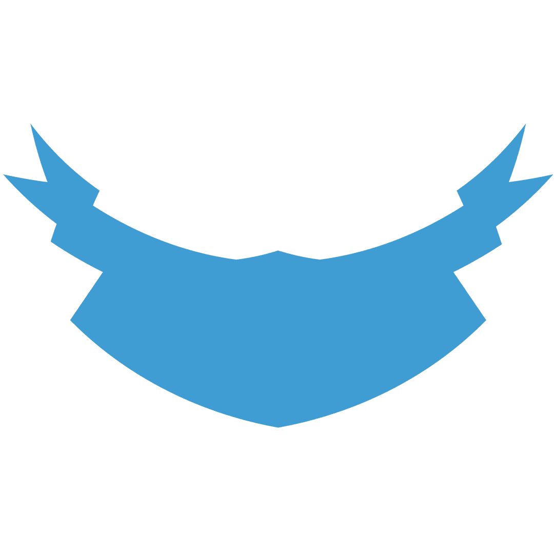 Blue Badge Icon with Copy Space on Transparent Background