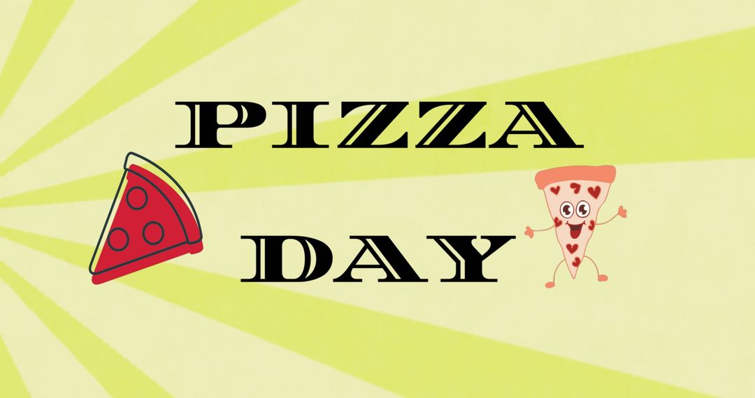 Pizza Day Celebration with Playful Cheese and Peppy Slices
