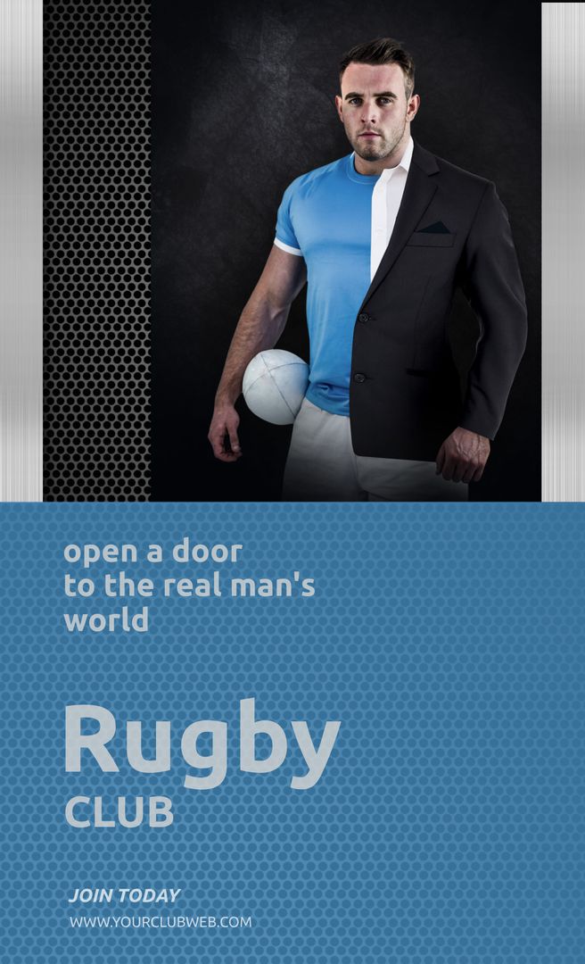 Dual-Dressed Man Highlights Balance of Professional and Rugby Worlds