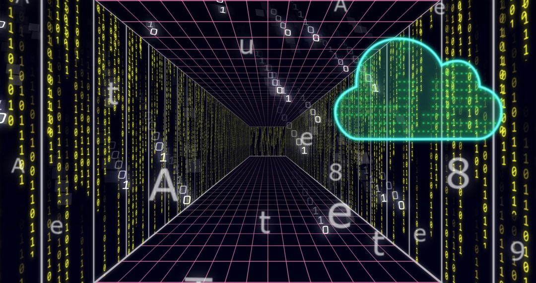 Cloud Computing Concept in Futuristic Digital Tunnel