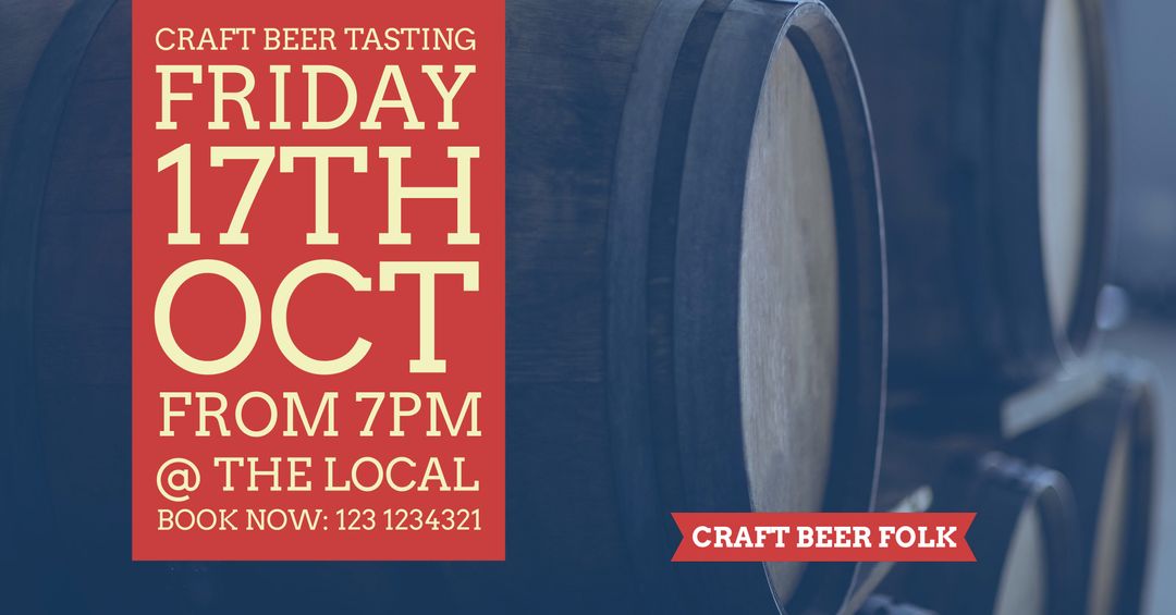 Craft Beer Tasting Event Invitation with Bold Date Announcement
