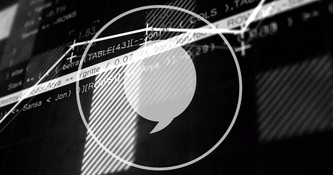Speech Bubble Overlaid on Financial Data and Graphs