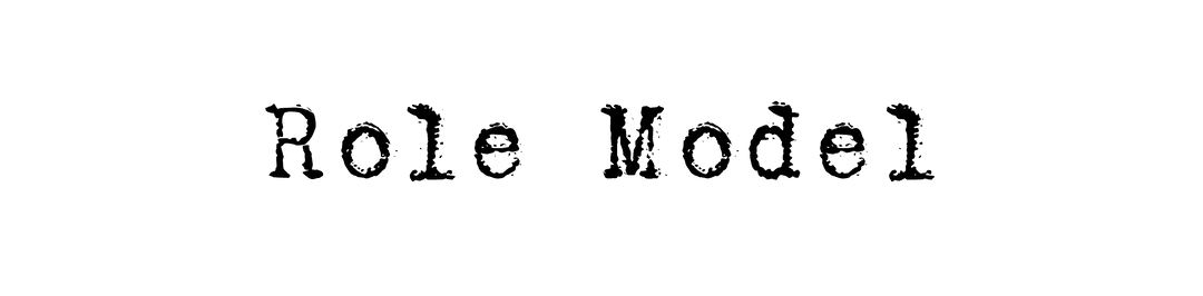 Role Model Text on Black Brush Stroke Transparent Background