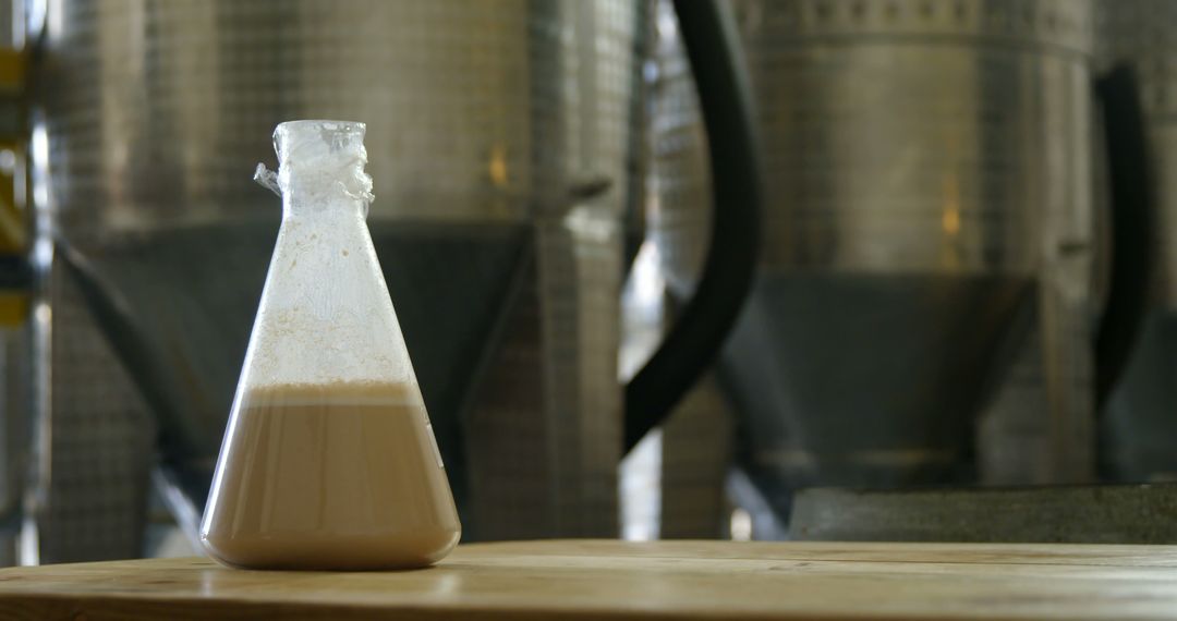 Fermenting Yeast in Laboratory Flask in Brewery - Free Images, Stock Photos and Pictures on Pikwizard.com