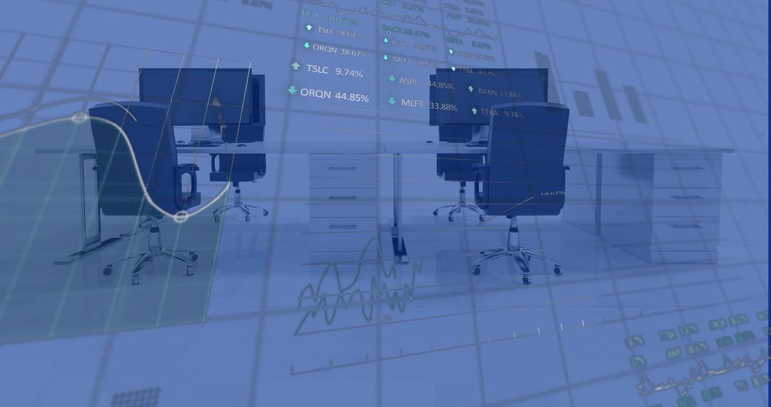 Financial Data Overlay in Modern Office Environment