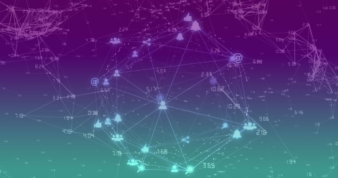 Abstract Network of Digital Connections and Elements