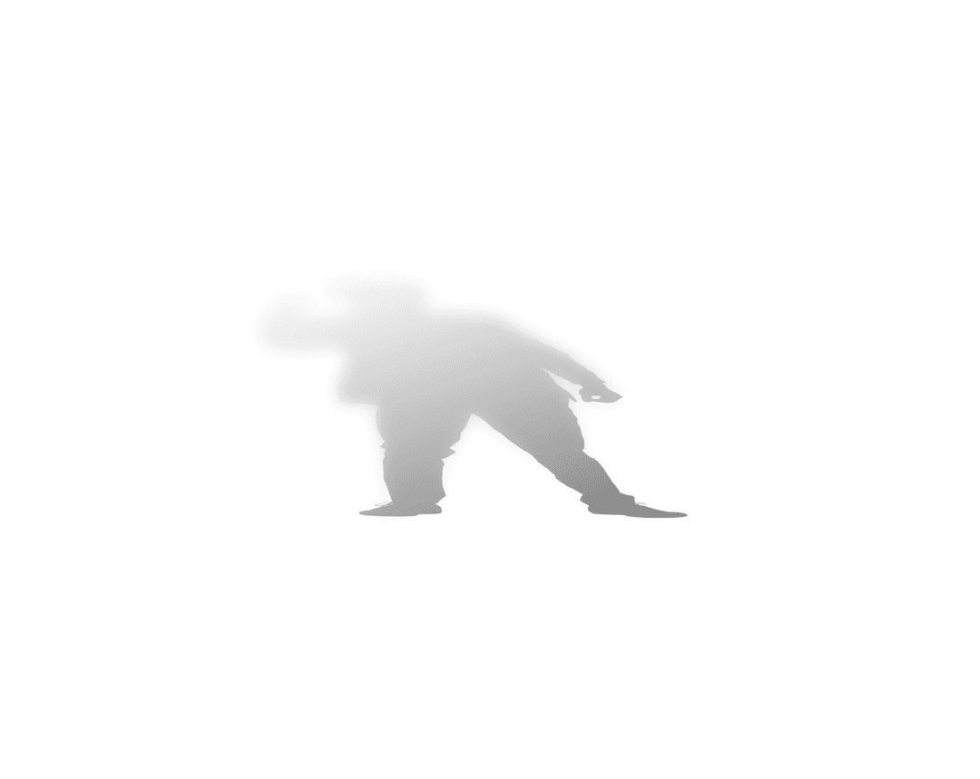 Transparent Silhouette of Person in Dynamic Pose