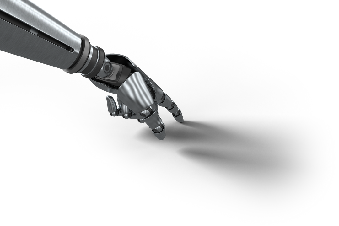 Transparent robotic arm reaching out with gesture isolated - Download Free Stock Images Pikwizard.com