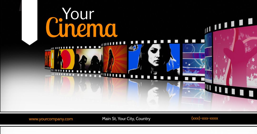 Dynamic Film Strip with Vibrant Scenes for Movie Theater Promotion - Download Free Stock Templates Pikwizard.com