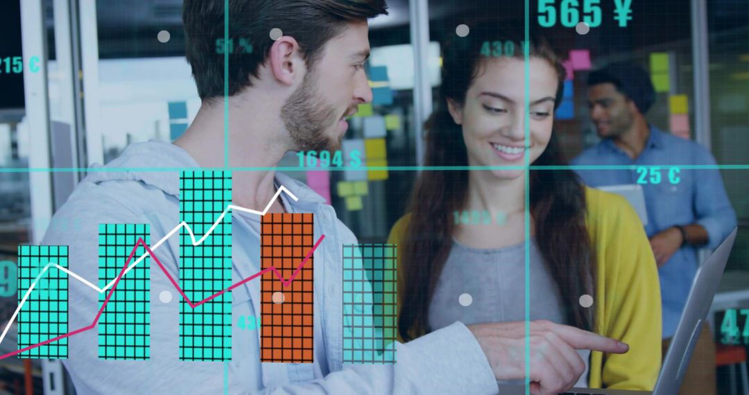 Young Professionals Analyzing Data in Innovative Modern Office