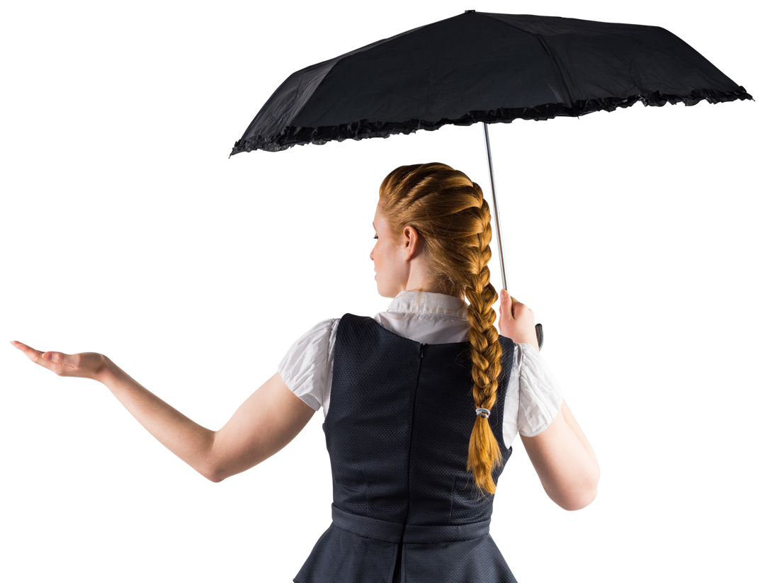 Transparent Businesswoman Holding Umbrella Indoors Communication - Download Free Stock Images Pikwizard.com