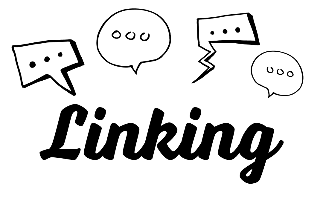 Digital Linking Text Illustration on Transparent Background