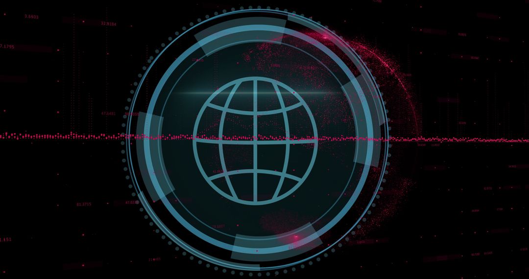 Futuristic Digital Globe with Tech Interface Overlay