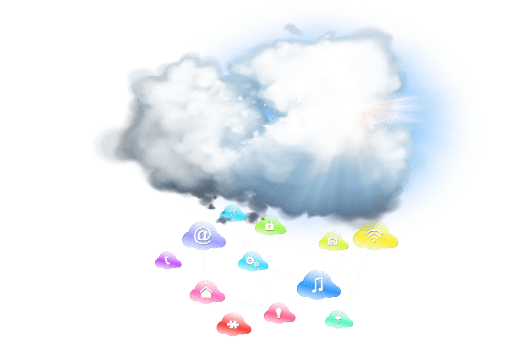 Cloud Network Communication Concept on Transparent Background