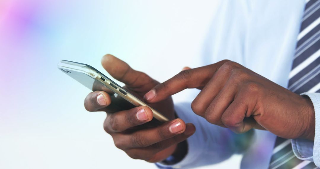 Businessman Using Smartphone with Digital Interface Concept